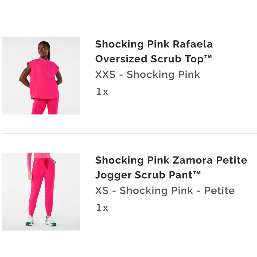 FIGS Shocking Pink Scrub Set